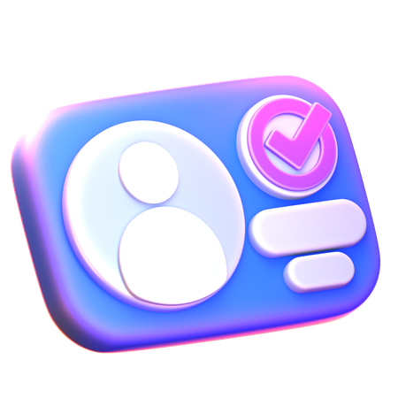Perfil de usuário com selo verificado  3D Icon