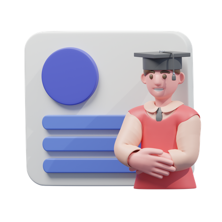 Perfil de estudiante  3D Icon