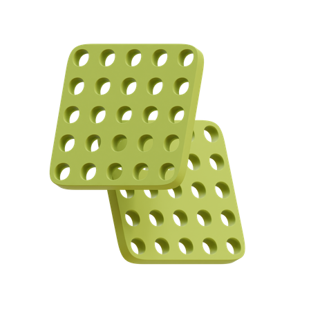 Perforated Cracker 3D Illustration