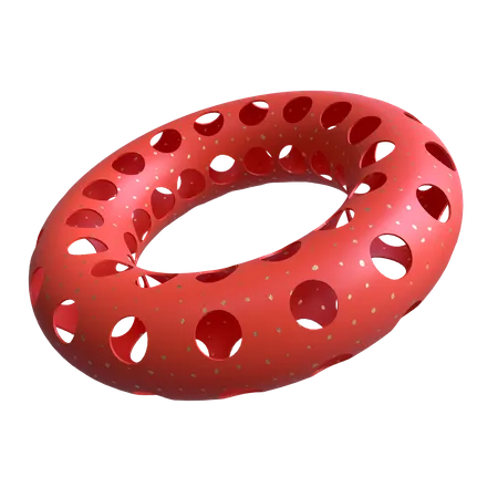 Perforated Donut  3D Illustration