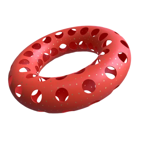 Perforated Donut 3D Illustration