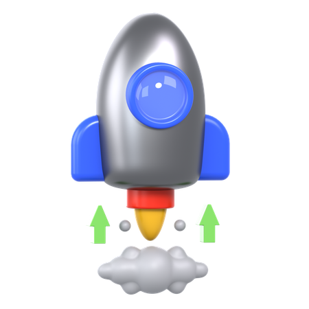 Performance Boost Rocket  3D Icon