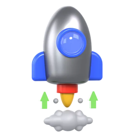 Performance Boost Rocket  3D Icon
