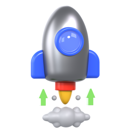 Performance Boost Rocket  3D Icon