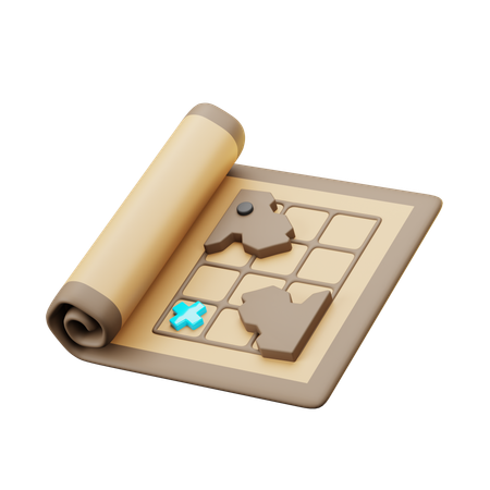 Pergaminho de mapa antigo  3D Icon