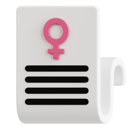 Pergamino sobre los derechos de las mujeres  3D Icon