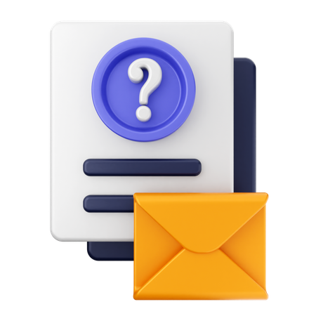 Mensagem de e-mail de pergunta  3D Icon