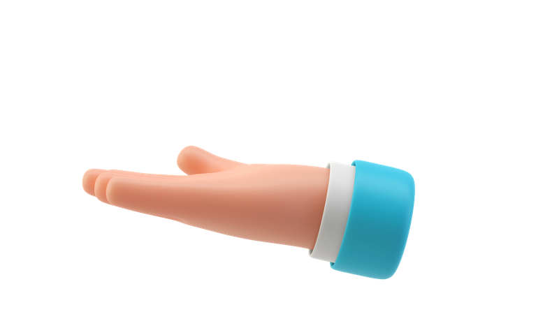 Pergunte o gesto com a mão  3D Illustration