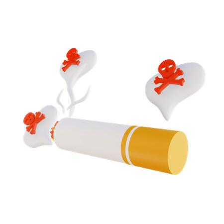 Perigo de fumar cigarro  3D Illustration