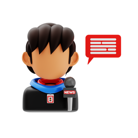 Periodista masculino  3D Icon