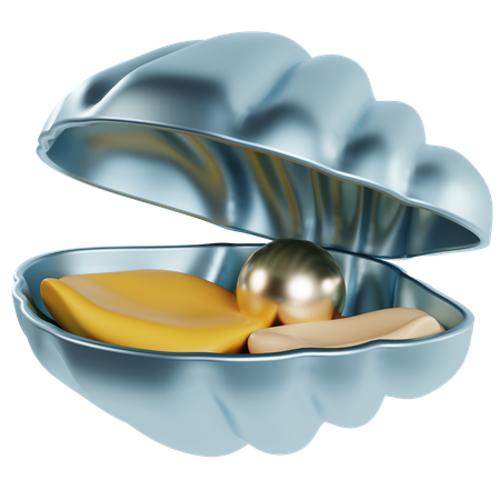 Perle dans une coquille d'huître  3D Icon