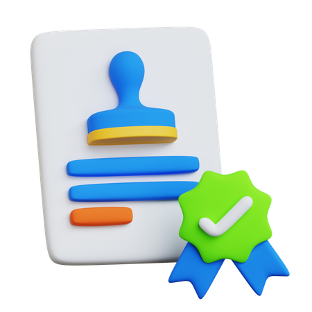 Permits and Licenses  3D Icon