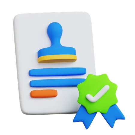Permits and Licenses  3D Icon