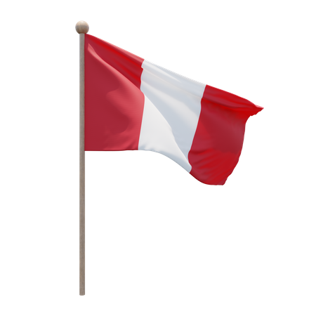 Mât de drapeau du Pérou  3D Flag