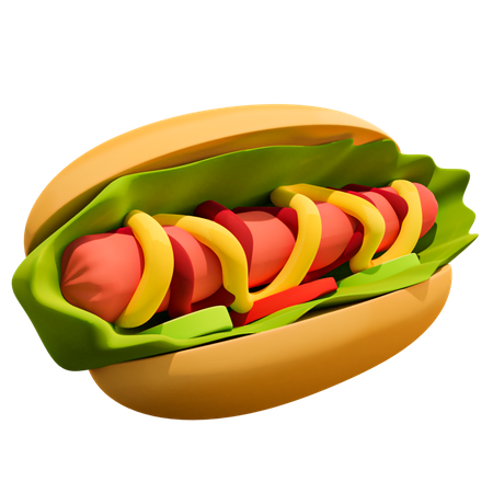 Hot dog  3D Illustration