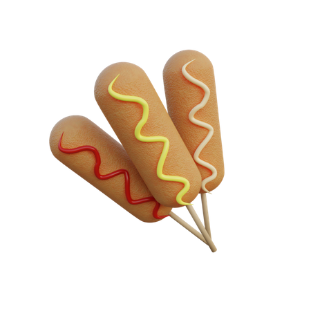 Hot dog  3D Illustration