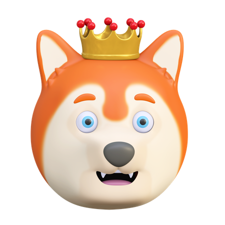 Perro con corona  3D Emoji