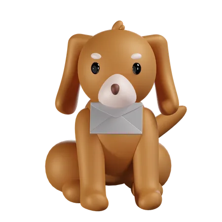 Perro con correo  3D Icon