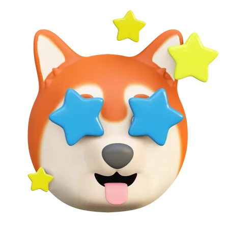 Perro con estrella en el ojo  3D Emoji