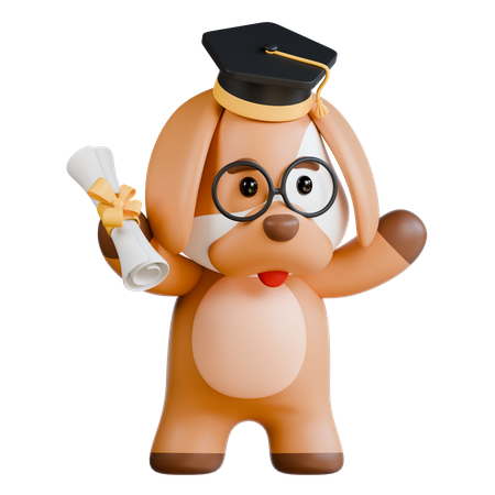 Graduación de perros  3D Illustration