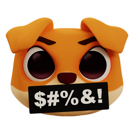 Emoji de maldición de perro  3D Icon