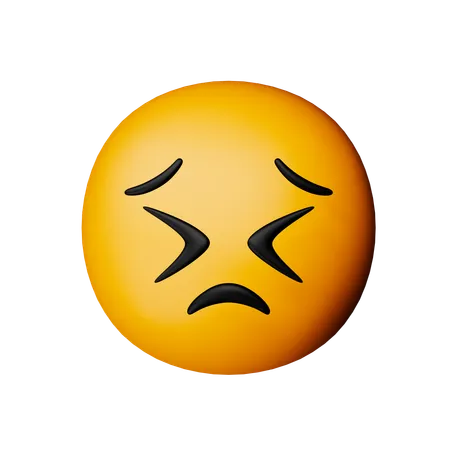 Perservering Face Emoji  3D Icon