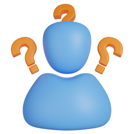 Person And Question Mark 01  3D Icon