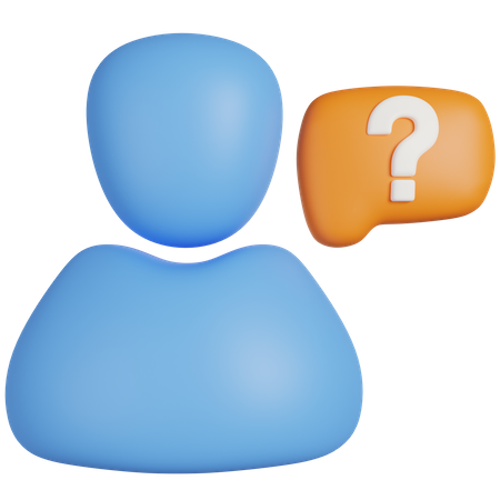 Person And Question Mark 02  3D Icon