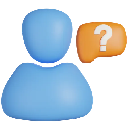 Person And Question Mark 02  3D Icon