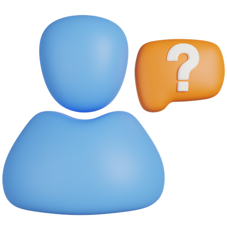 Person And Question Mark 02 3D Icon