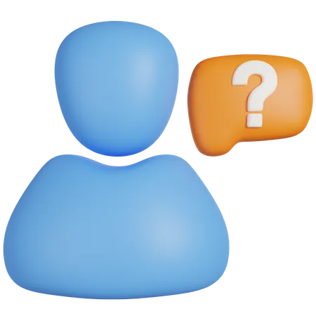 Person And Question Mark 02 3D Icon