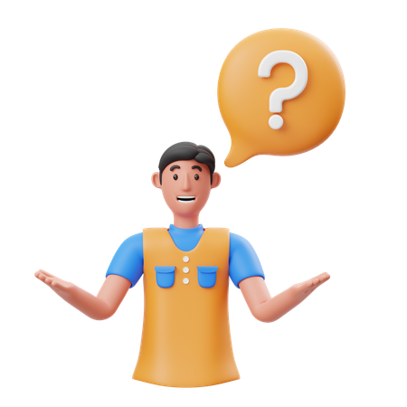 Person Asking Question  3D Illustration