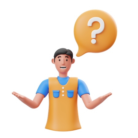 Person Asking Question  3D Illustration