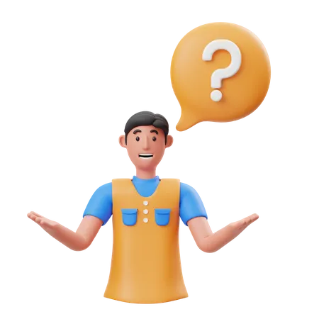 Person Asking Question  3D Illustration