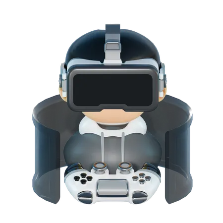 PERSON IN VR GAMING  3D Icon
