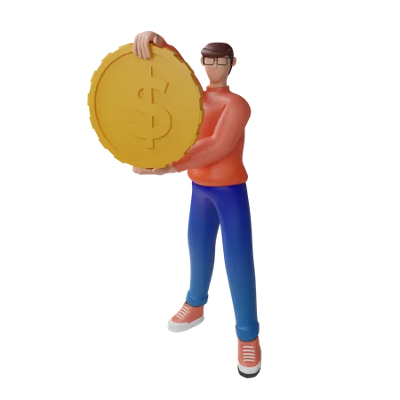 Person investing in dollar currency  3D Illustration