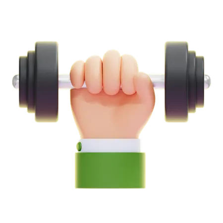 Person Lifting Weights  3D Icon