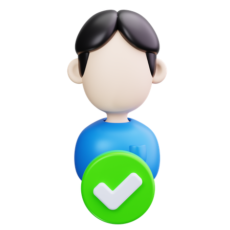 Person With Checkmark  3D Icon