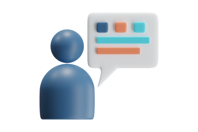 Person With Speech Bubble  3D Icon