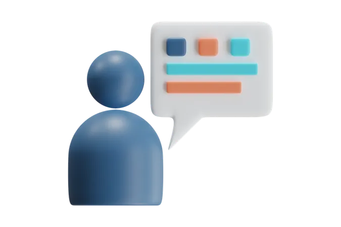 Person With Speech Bubble  3D Icon