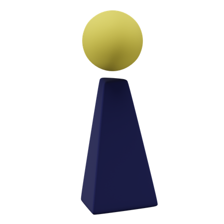 Person with Triangular Body  3D Icon