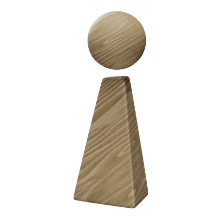 Person with Triangular Body  3D Icon