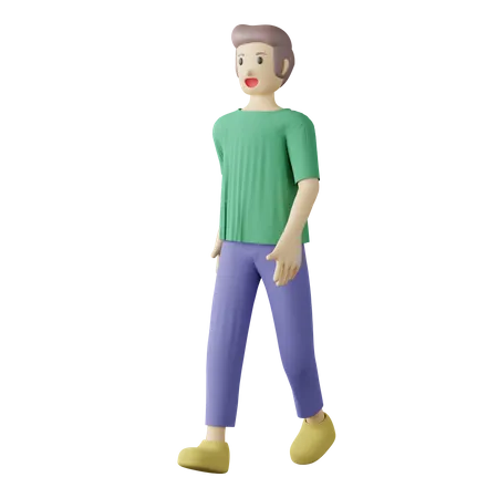 Persona casual caminando pose  3D Illustration