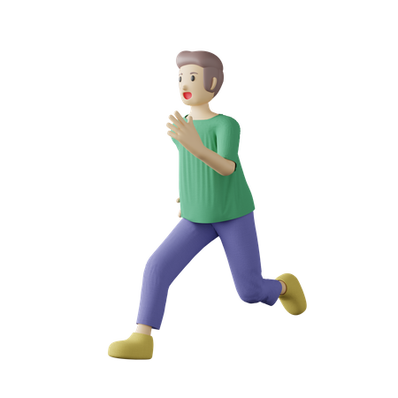 Persona casual corriendo pose  3D Illustration