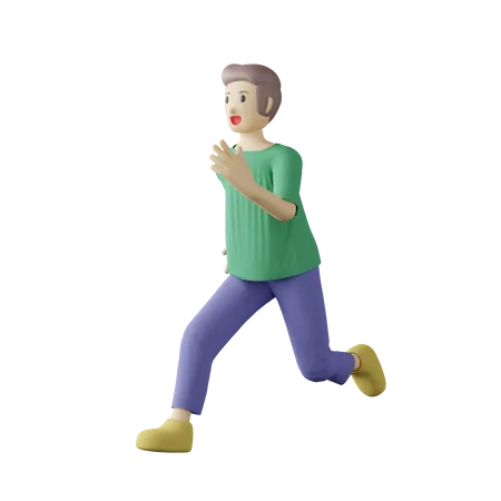 Persona casual corriendo pose  3D Illustration