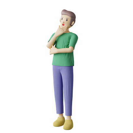 Persona casual pose confundida  3D Illustration