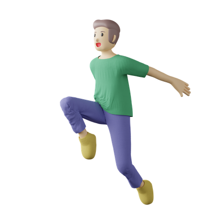 Pose de salto de altura de persona casual  3D Illustration