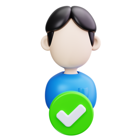 Persona con marca de verificación  3D Icon