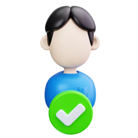 Persona con marca de verificación  3D Icon