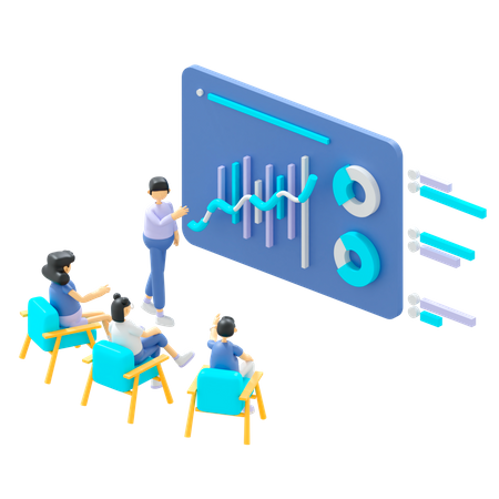 Persona de negocios dando presentación  3D Icon